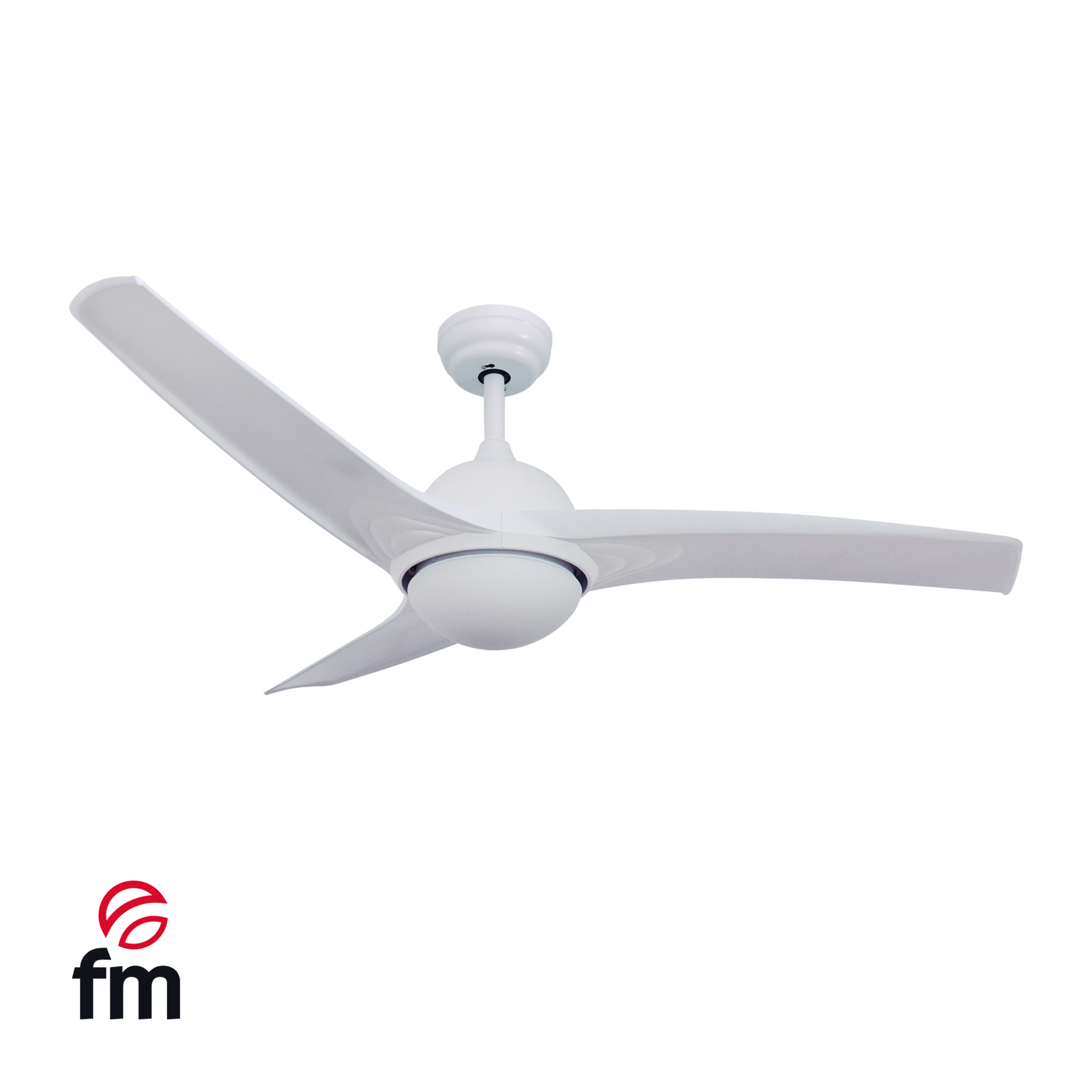 Ventilador de techo Fm VT8000L, 132 cm, motor DC, 3.5W, 3 aspas, 6 velocidades, blanco